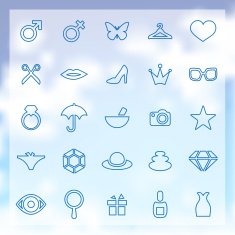 25 beauty glamour icons set N2