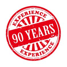 90 years experience grunge rubber stamp N2
