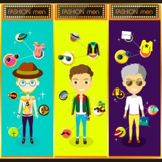 flat design concept icons for men's fashion N2