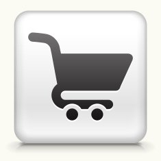 Square Button with Shopping Cart N7
