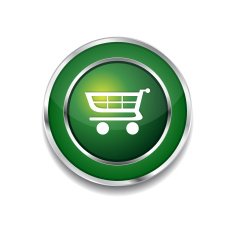 Shopping Circular Vector Green Web Icon Button N3