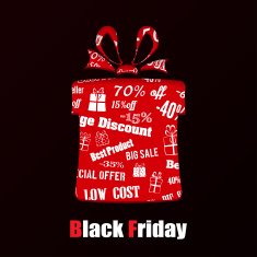 Cut out paper in shape gift box for black friday N2