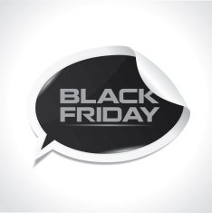 Black Friday bubble shaped sticker