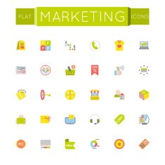 Vector Flat Marketing Icons