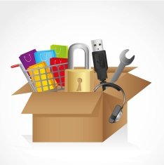 box with icons