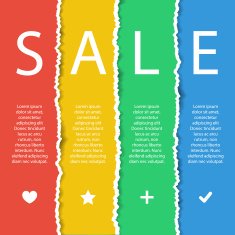 Sale poster Torn paper effect N2