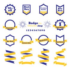 Vector Sale Badge and ribbon for online shop