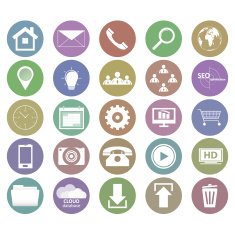 Collection of business icons in flat design