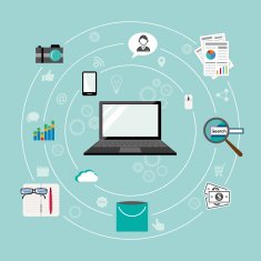 Internet of Things flat iconic illustration