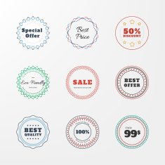 set of badges stickers Vector web elements Sale discount price N2
