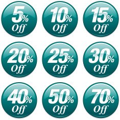 Shopping Sale Discount Badge in Teal