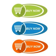 Colored rectangular web buttons buy now N4