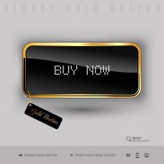 Gold button with black glossy inside N5