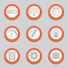 SEO Internet Sign Orange Vector Button Icon Design Set 8 N12