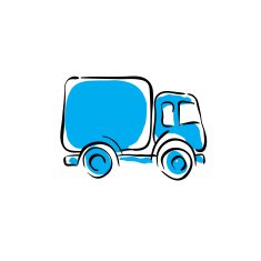 Truck icon vector animated delivery car illustration