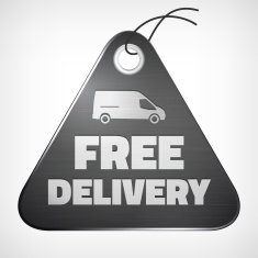 Metal brushed free delivery label