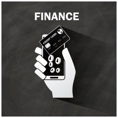 The human hand holding smart phone and credit card application
