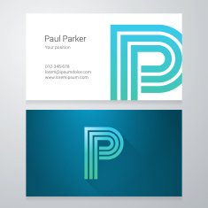 Letter P Business card template N2