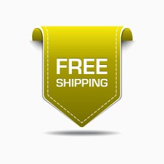 Free Shipping Yellow Label Icon Vector Design