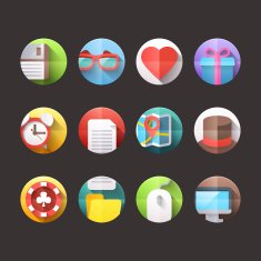 Flat Icons for applications and presentations Set 1 N2