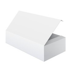 Blank white box opened