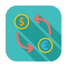 Currency exchange single flat icon