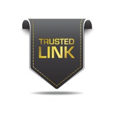 Trusted Link Gold Black Label Icon Vector Design