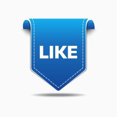 Like Blue Label Icon Vector Design