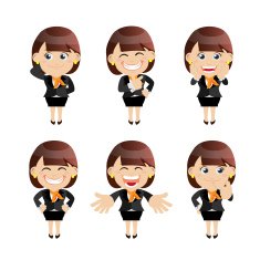 Set of businesswoman characters in different poses N3