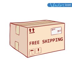 Free shipping box icon Vector illustration N27