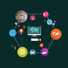 flat design concept for internet social network