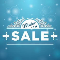 Signboard Winter Sale tree stars