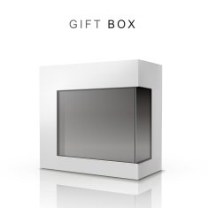white gift box with a transparent plastic window N3