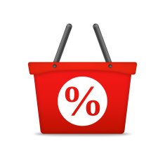 Shopping Basket with Percent Sign