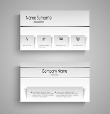Modern white business card template