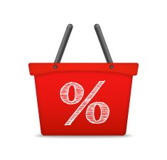 Shopping Basket with Percent Sign N2