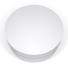 Realistic white round package box for products put your design