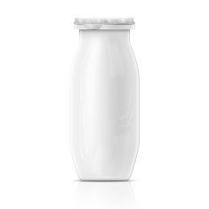 Small white yougurt bottle template N2