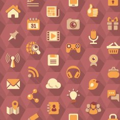 Social Networking Hexagon Purple Pattern
