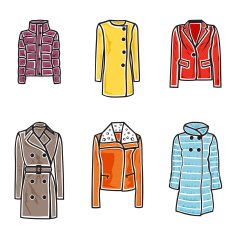 Women coats icon set N2