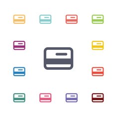 credit card flat icons set