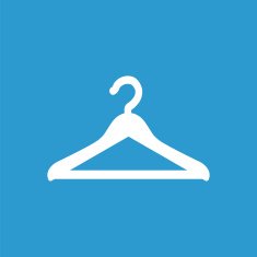 Hanger icon white on the blue background N2