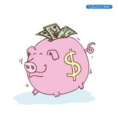 pig Bank icon hand drawn illustration N5