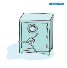 Safe icon hand drawn vector illustration N5