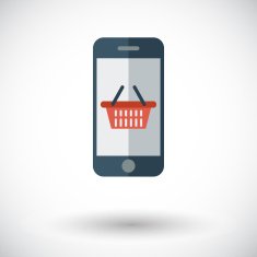 Phone with shopping basket