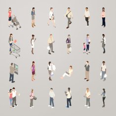 Consumers - Flat Icons Illustration