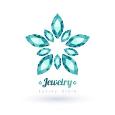 Green gemstones jewelry symbol Star shape N2