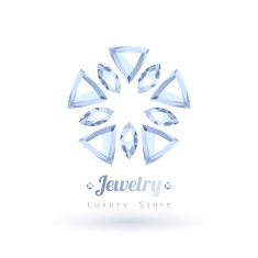 White gemstones jewelry symbol Flower shape N2