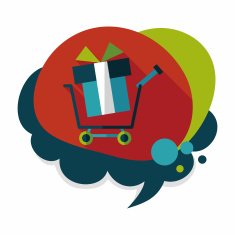 shopping cart flat icon with long shadow N49