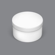 Realistic round package box for products